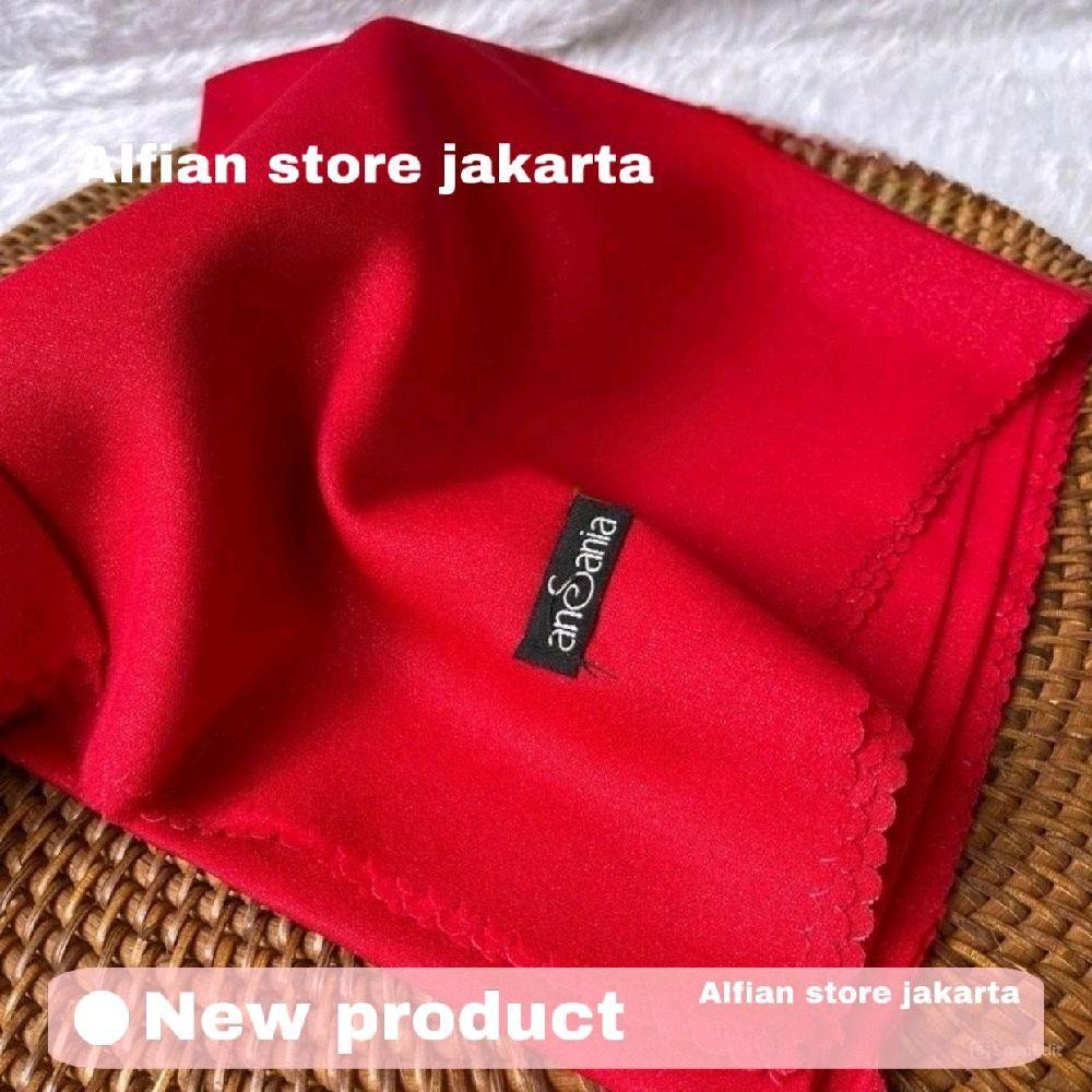 [ COD ] Hijab Segi Empat Shinar Ansania Glamor Lasercut - Merah Cabe