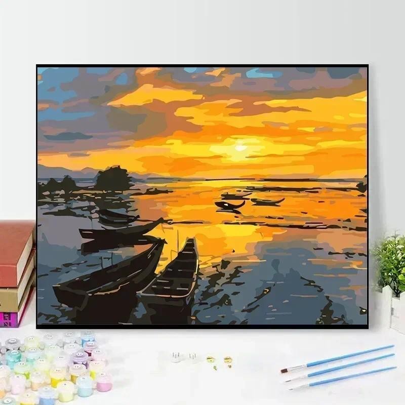 

23046-Tulip diy digital acrylic flower painting explosion hand-filled landscape painting