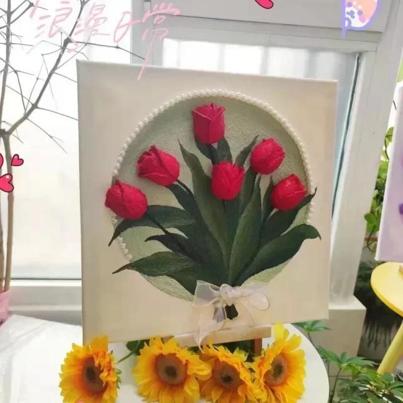 

22917-Tulip diy digital acrylic flower painting explosion hand-filled landscape painting