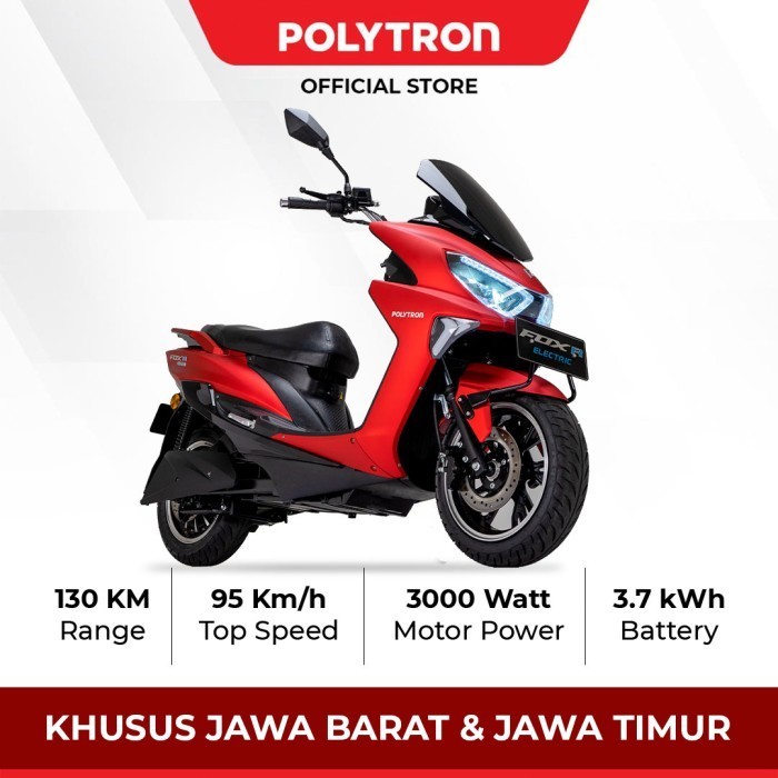 SUBSIDI POLYTRON Fox R Sepeda Motor Listrik - OTR luar Jabodetabek - Crimson Red