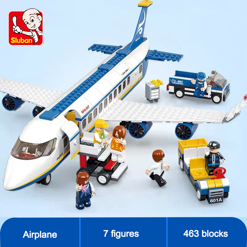 Mainan Brick Sluban Pesawat Terbang Penumpang SkyBus M38 B0366 - Sluban Brick Pesawat Medis Air Plan