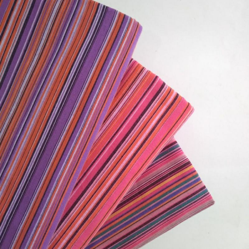 LURIK Kain Lurik Cerah Series / Kain Lurik Rainbow / Kain Lurik Pink Ungu