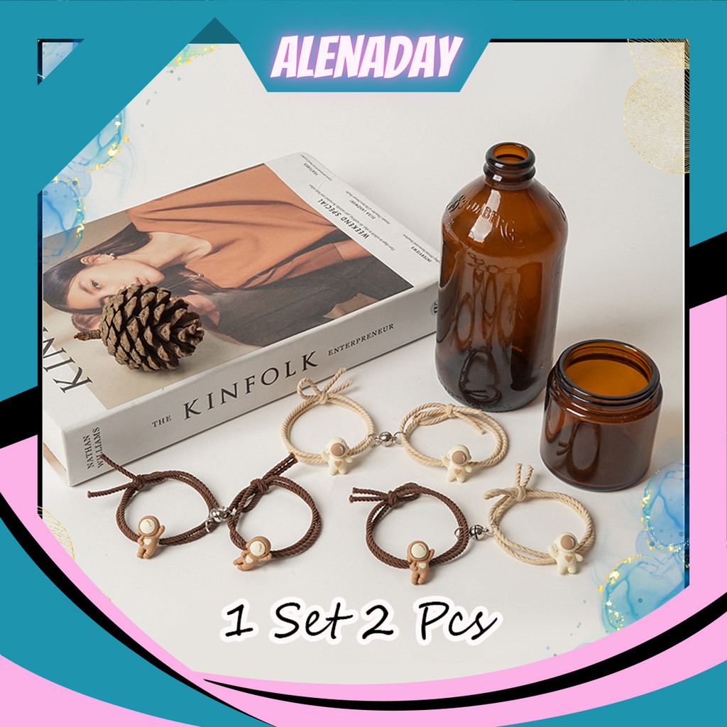 ALENADAY - Gelang Couple magnet 2 pasang sahabat pacar bestie motif Astronot GLG05