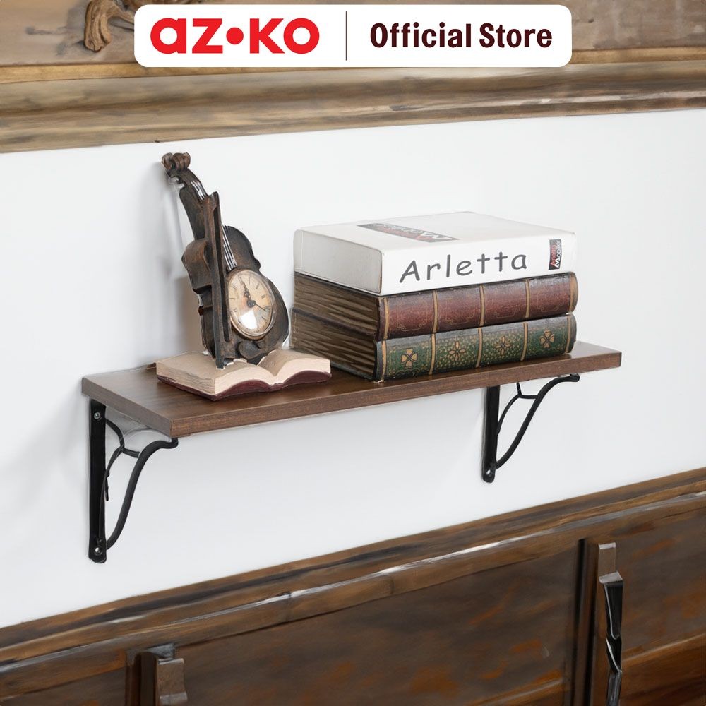 AZKO Masterspace 60x20x1.8 cm Rak Dinding - Cokelat Tua Oak Decorative Wall Shelf Rak Tembok Serbagu