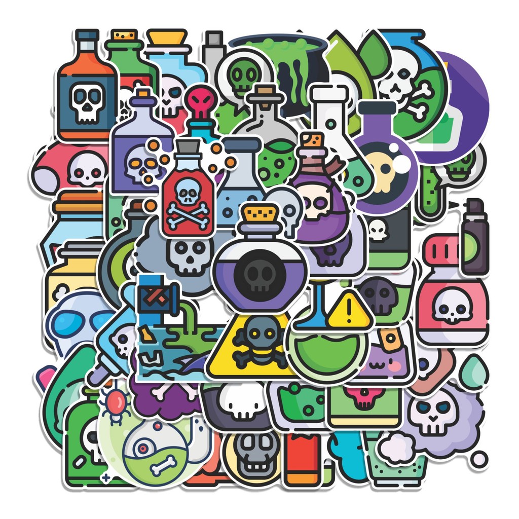 

COD 50 Pcs Stiker Racun Lucu Anti Air Untuk Dekorasi Notebook Sepeda Skateboard Handphone