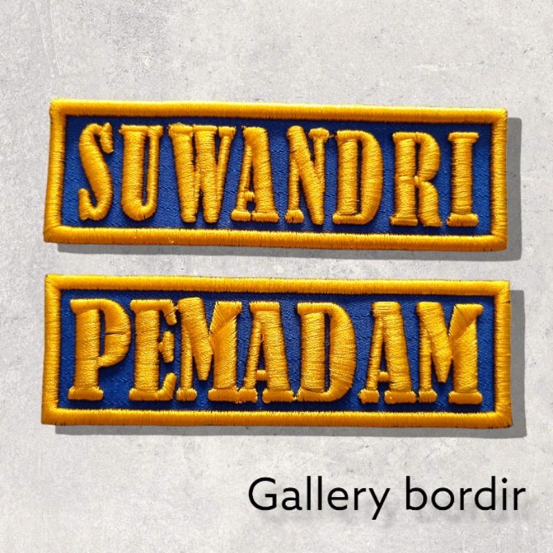 Bordir nama pemadam bordir timbul