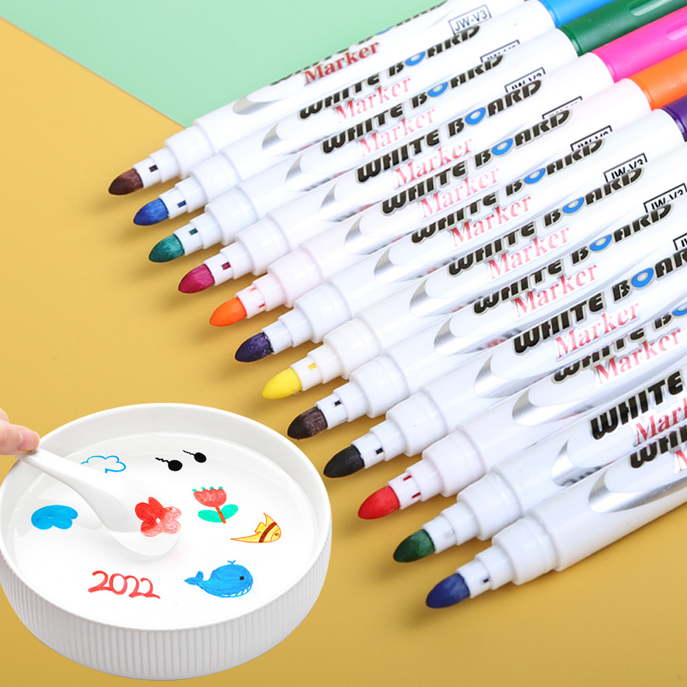 

12 Colors Magical Water Painting Marker Pen DIY Drawing Floating Pen In Water, Magic Doodle Drawing Pens, Art Supplies