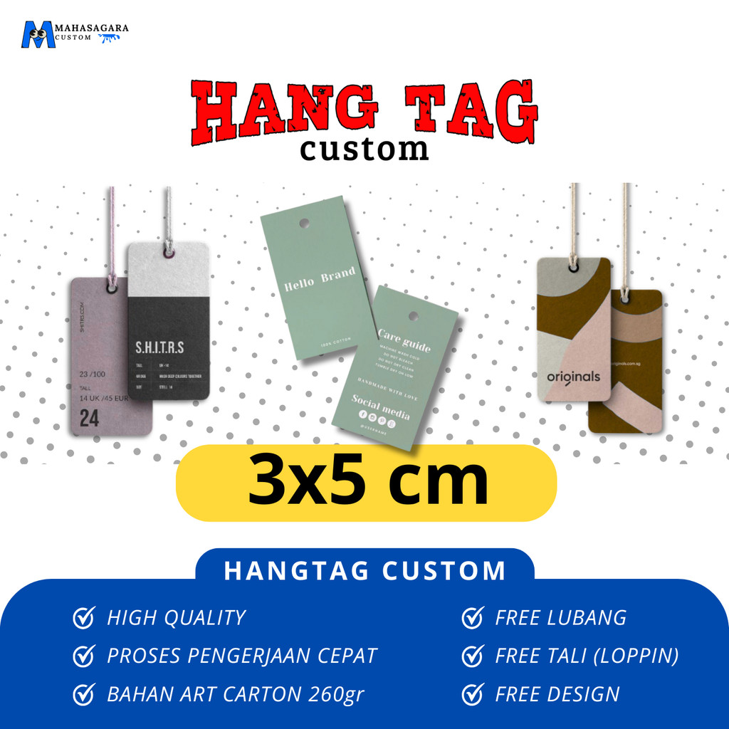 

Hang tag Custom ukuran 3x5cm , Hang tag ulang tahun, Hang tag custom Souvenir, Hangtag baju brand