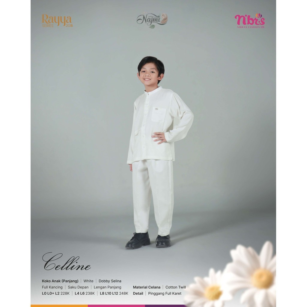 Koleksi Najmi / Nibras Celline Koko Anak / Sarimbit Keluarga / Baju Koko Anak Laki-Laki Celline by N