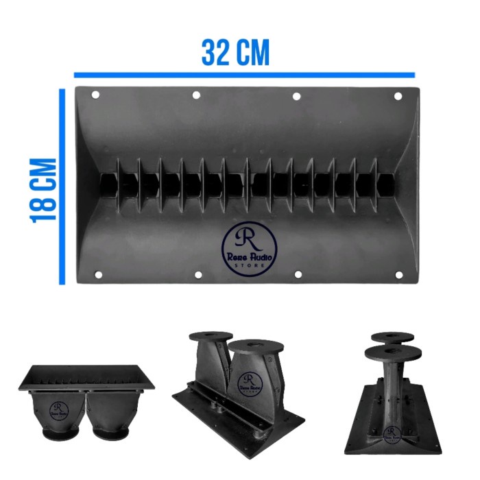 Horn Tweeter Harmonika Double 18x32 cm Bahan Diral Cor Almunium Tebal