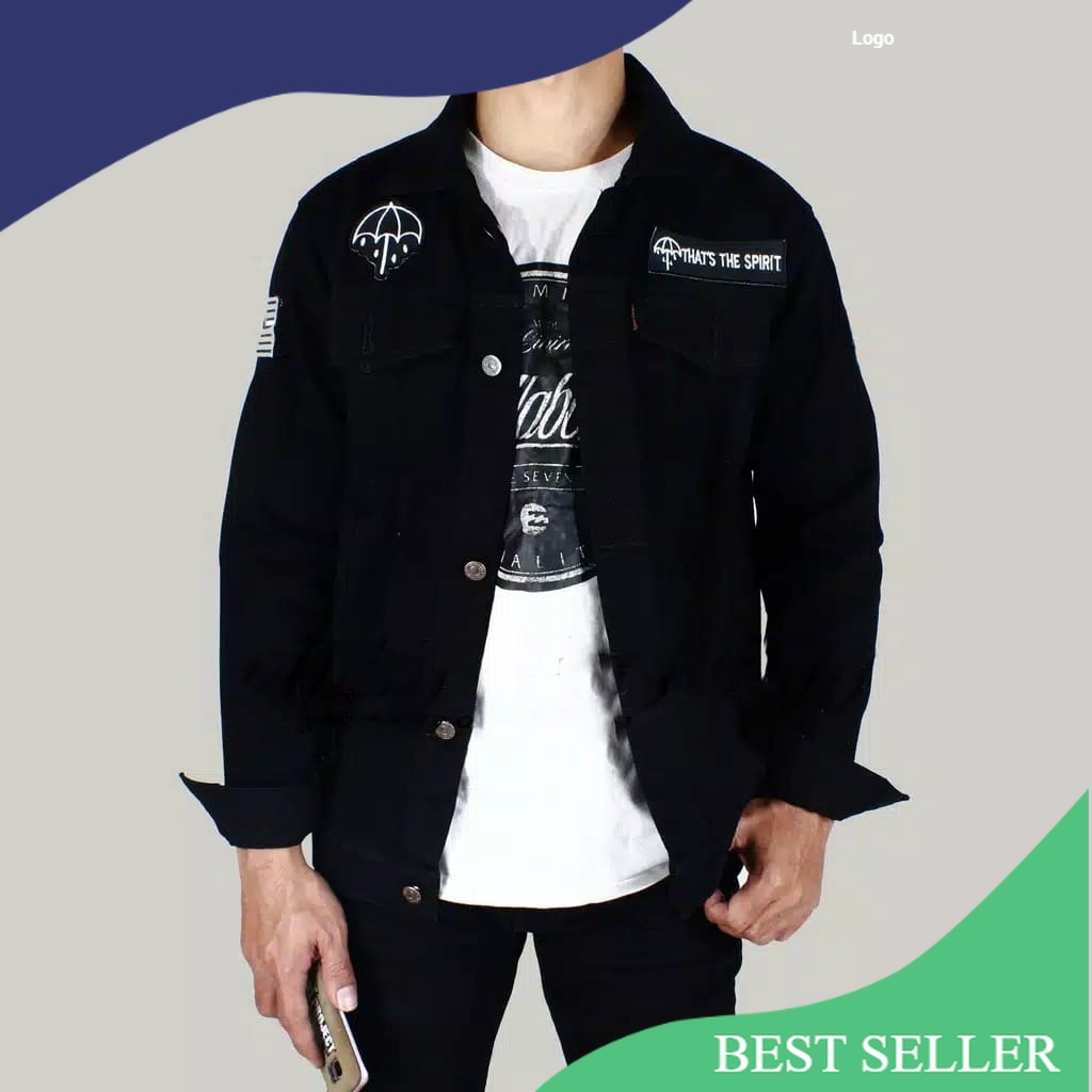 Jaket Jeans Pria Bordir / Jaket Jeans Emblem Band - Nirvana / The Beatles / BMTH/ Modis