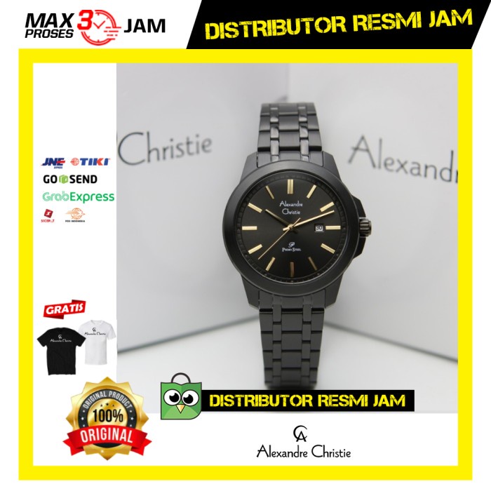 ALEXANDRE CHRISTIE AC 1017 AC1017 WANITA FULL BLACK ORIGINAL