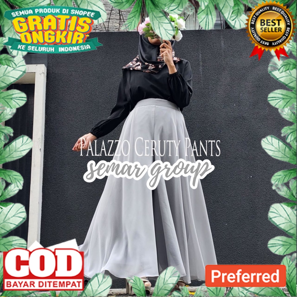 PRODUK PALING LARIS /Celana Kulot Palazzo Ceruty Full Warna celana kulot wanita ukuran jumbo xxl teb