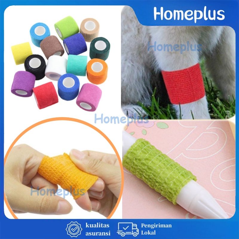 HomePlus Finger Tape Warna Padat Wrist Tape 5 Cm x 4.5 m Perban Elastis Tapping Olahraga Mencegah Cidera Otot pada jari Untuk Semua Olahraga