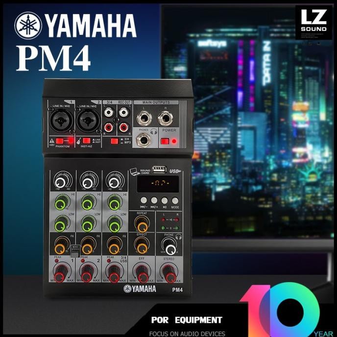 Yamaha Pm4 Mini Mixer Audio Sound Bluetooth 4 Channel Non Cod