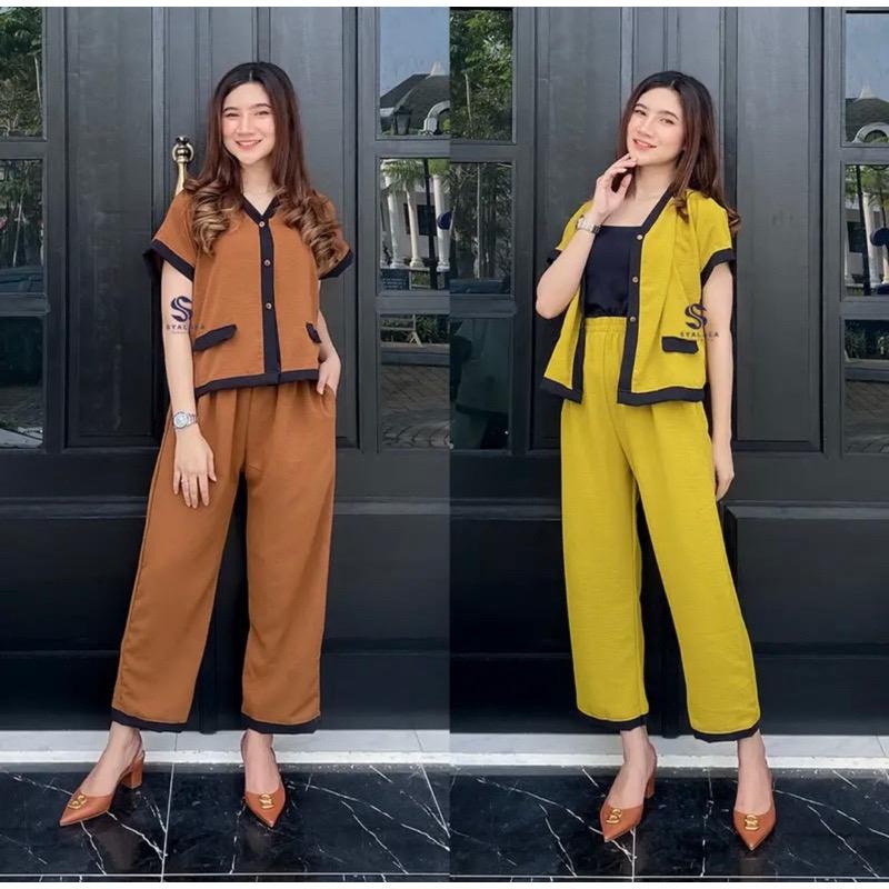 GWEN SET JUMBO CRINKLE AIRFLOW XXL // ONE SET CRINKLE SETCEL GWEN JUMBO BUSUI KANCING DEPAN // GROSI