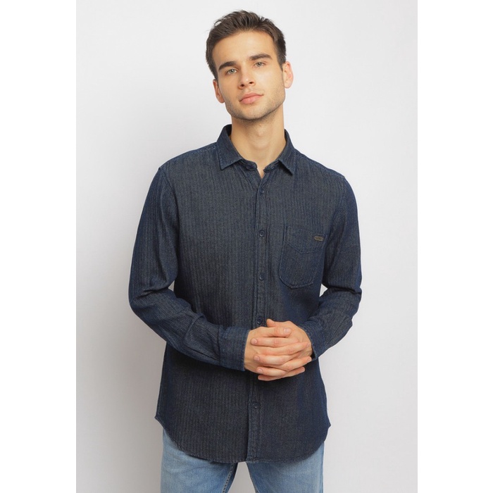 Kemeja denim pria lengan panjang Lois Jeans KLL374D