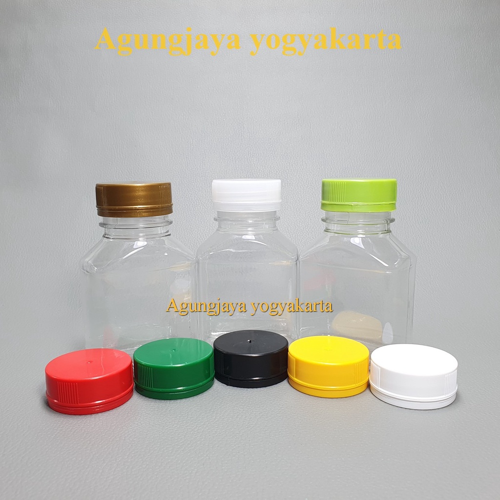 Botol Plastik 150 ml SQ Kotak Natural / Botol Plastik /  Botol Obat / Botol Kapsul / Botol Obat Koso