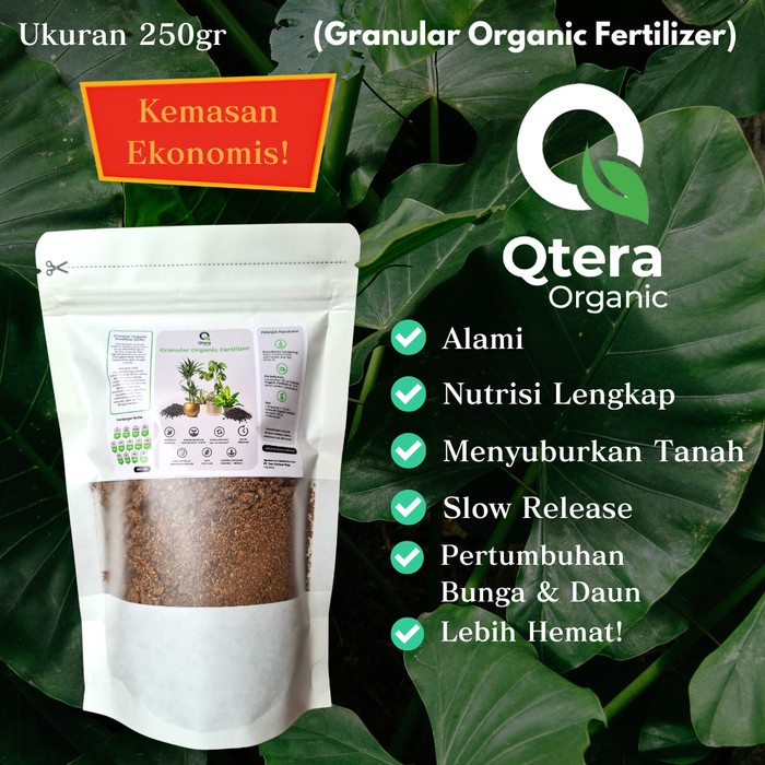 New QTERA Granular Organic Fertilizer Pupuk Organik Tanaman Hias 250gr NPK