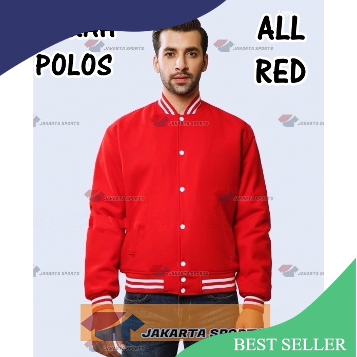 JAKET VARSITY MERAH POLOS BASEBALL PRIA WANITA MURAH BOMBER JACKET/Grey
