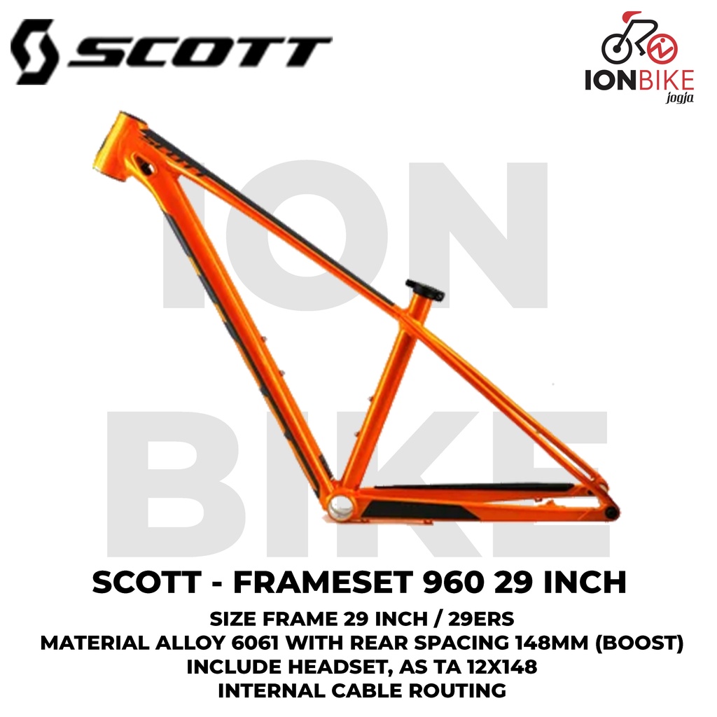 Frame Scott Scale 960 29 TA Boost Frameset Set MTB 29ers 29er 148mm Inner Cable Alloy Murah Terbaru