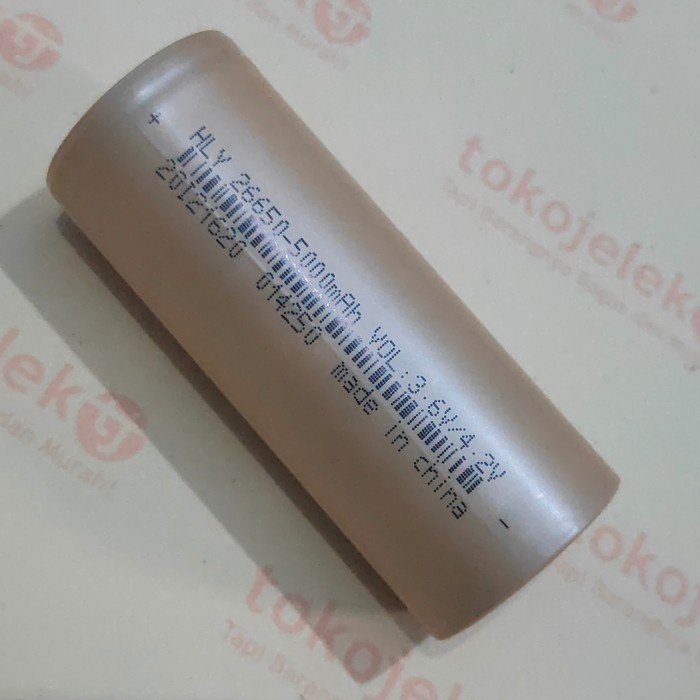 HLY 26650 5000mAh Baterai Li-ion 3.6v Flat Top Non-Protected Original