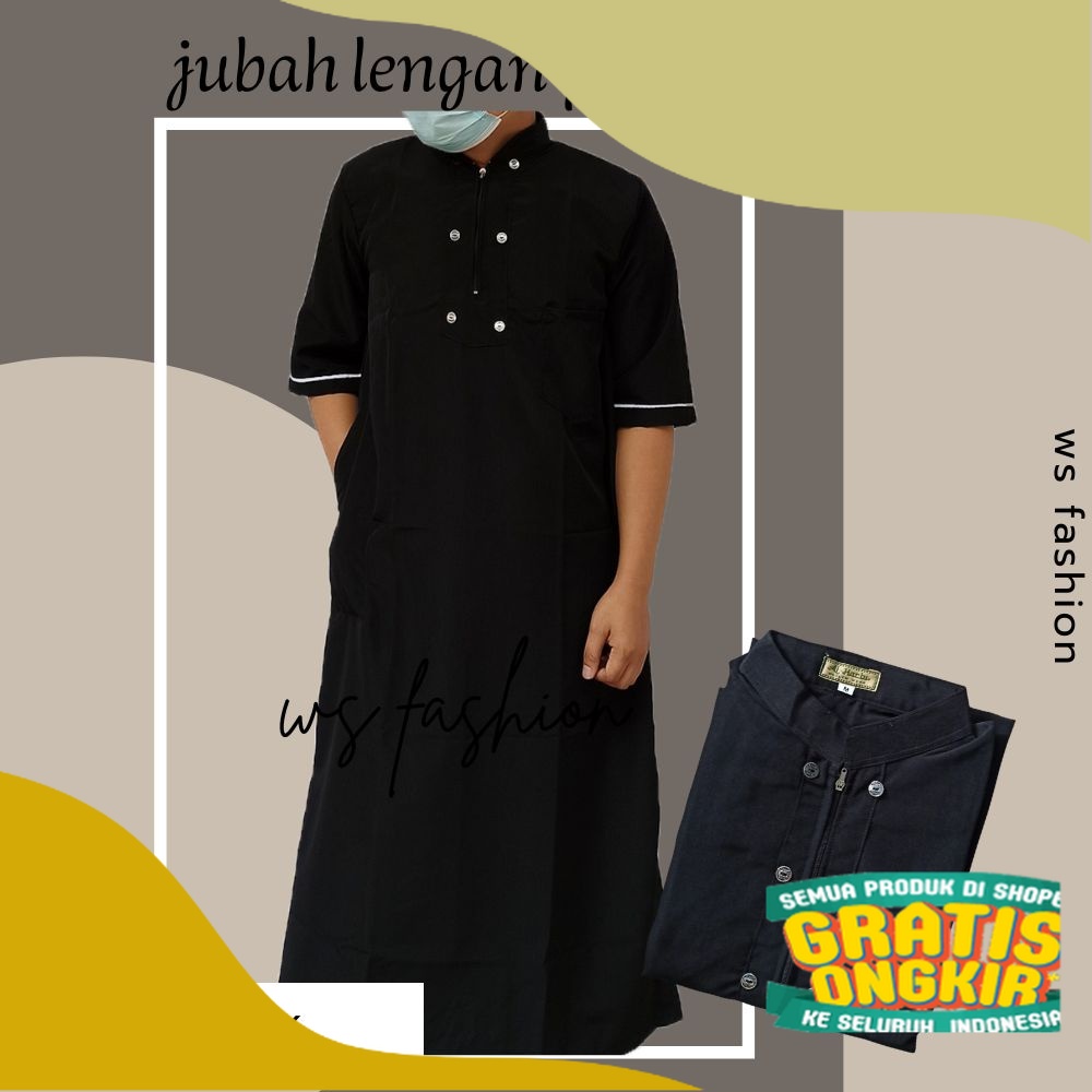 JUBAH PRIA //GAMIS PRIA//JUBAH GAMIS PRIA DEWASA LENGAN PENDEK JUBAH ARABI TERBARU SIZE XL/ Bigsize