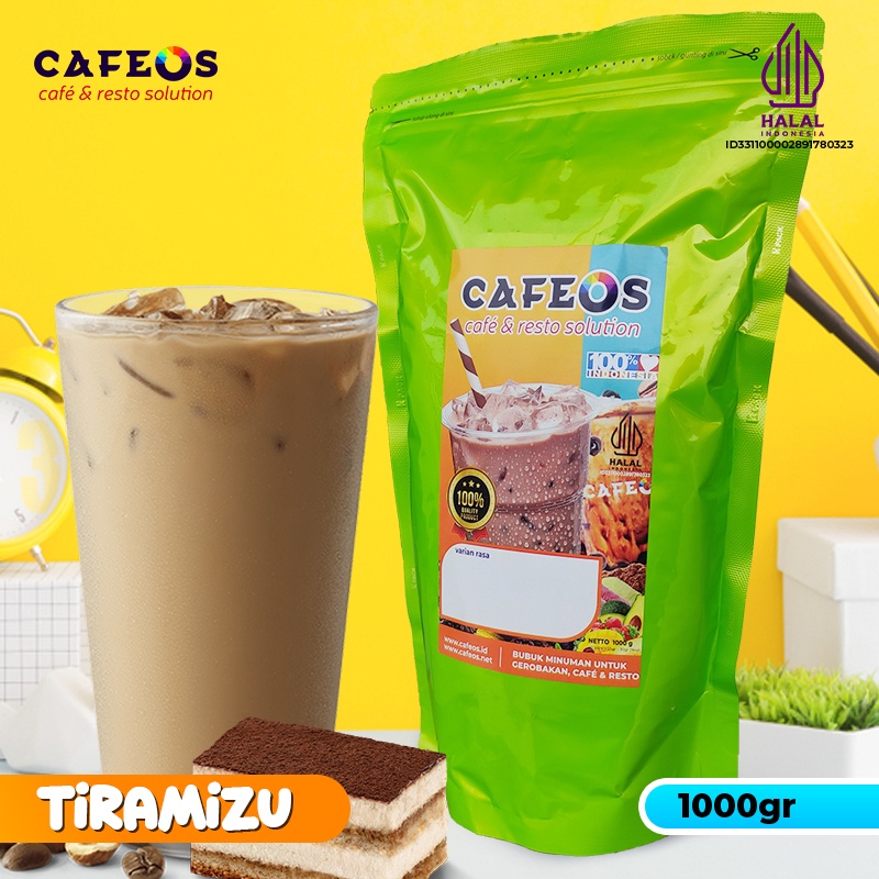 

Bubuk Minuman Kopi Rasa Tiramizu 3IN1 Cafeos Powder Drink Kemasan 1 KG