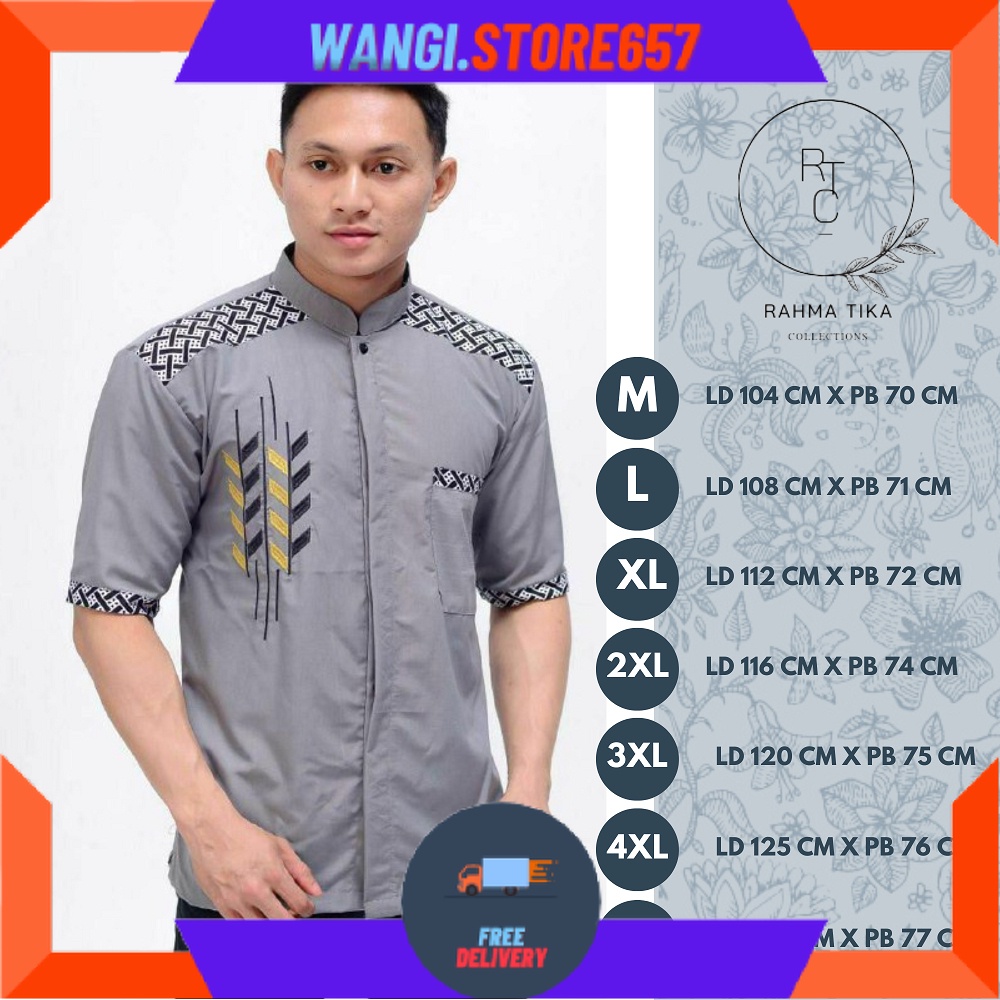 BAJU MUSLIM PRIA LAKI" BAPAK" BIGSIZE MOTIF BARU POLOS WARNA / aju Koko Kurta Ishak Jumbo Kaos Kurta