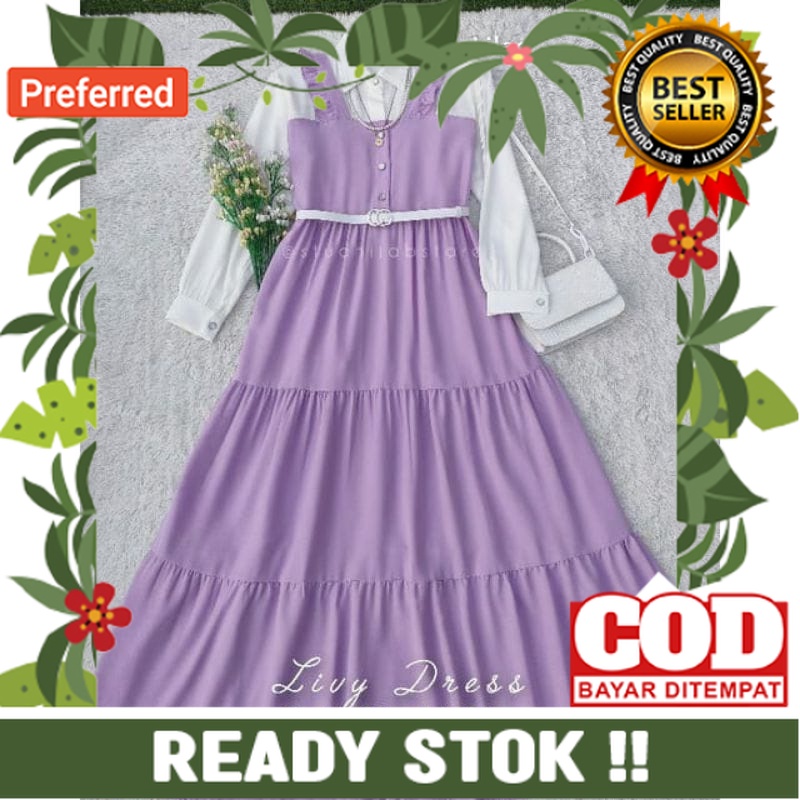 LIVY DRESS GAMIS LIVY REMAJA & DEWASA GAMIS LIVYA KOREAN STYLE TERBARU 2023// S M L XL XXL XXL UKURA