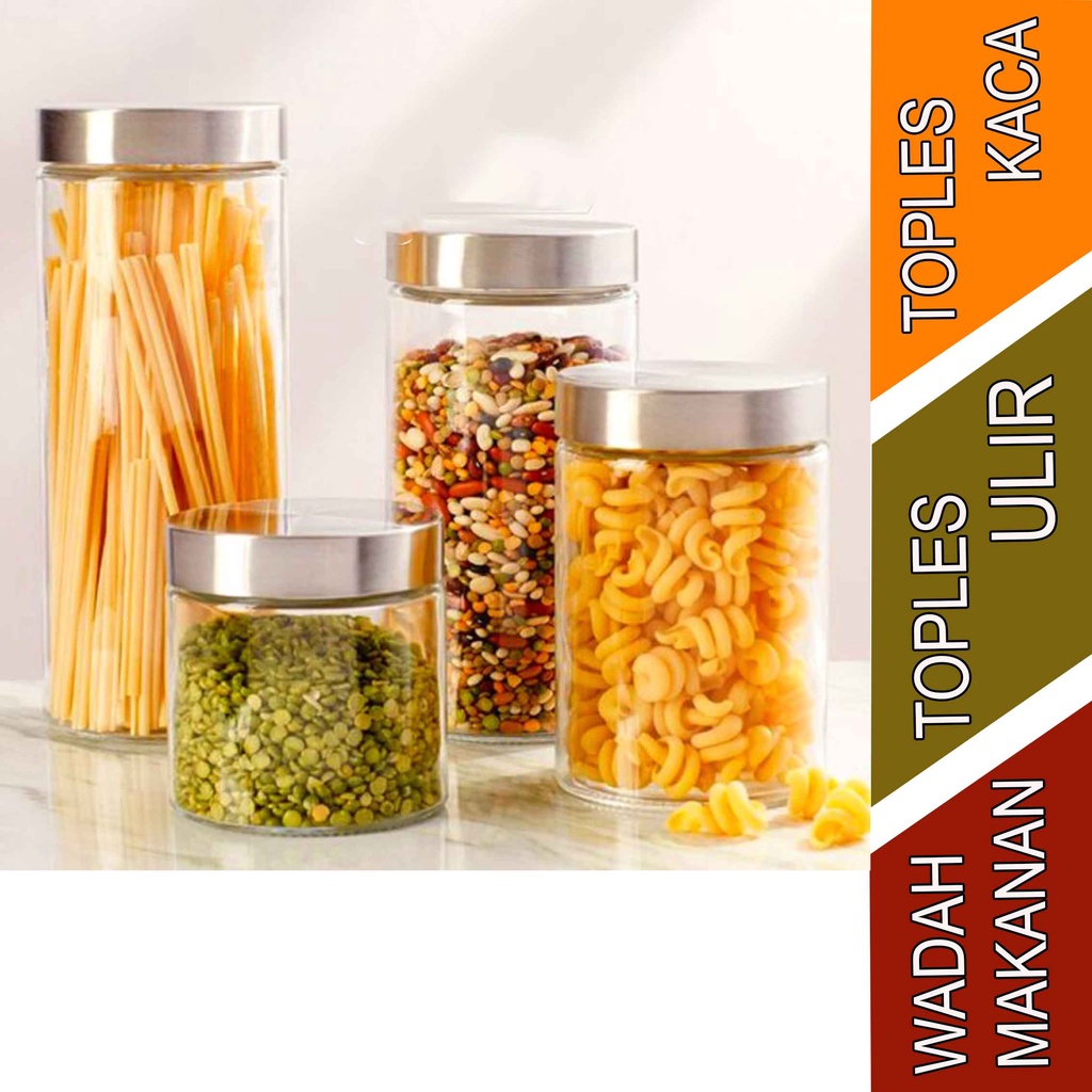 Toples Transparan - Toples Kaca Ulir - Wadah Makanan -  Multifungsi
