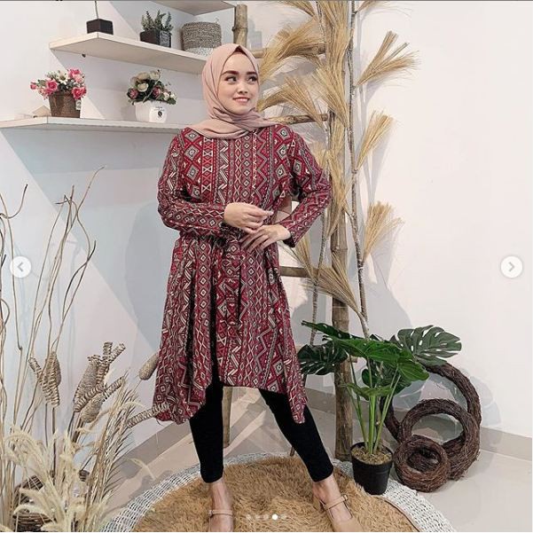 SOFI TUNIK MAROON/ PAKAIAN TUNIC KEKINIAN/ BAJU TUNIK KEKINIAN