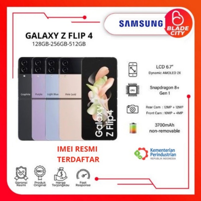 Samsung Galaxy Z Flip 4 5G 8/128GB | 8/256GB | 8/512GB - Garansi Resmi - 8/128, Graphite