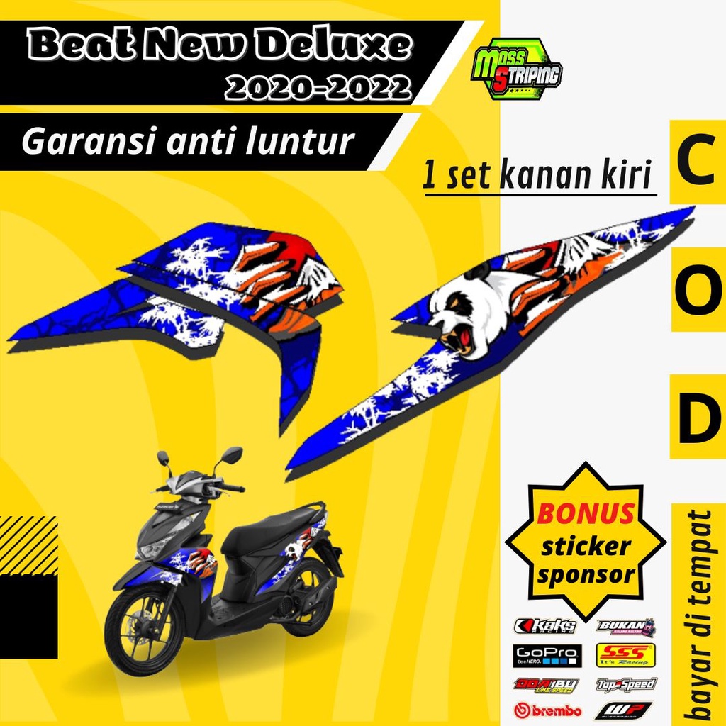 Striping Stiker Lis decal Beat Deluxe New Esp Street Iss CBS 2020 2021 2022 2023 semi fullbody panda