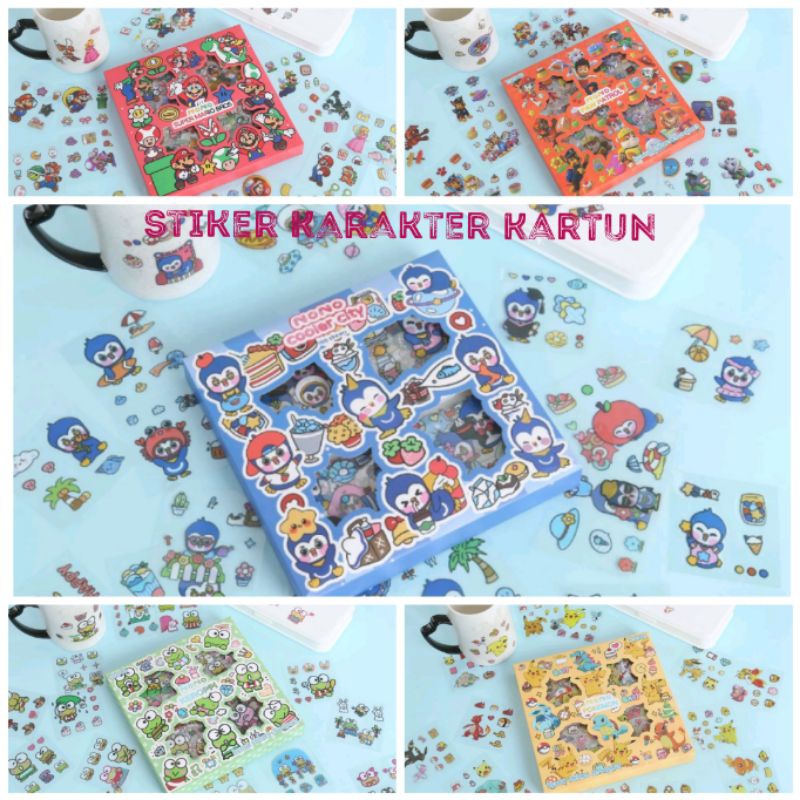 

DAI - Sticker Anak Nono Lucu Karakter Kartun Pororo Keropi Pokemon Super Mario Paw Patrol Stiker Viral Lucu Isi 100