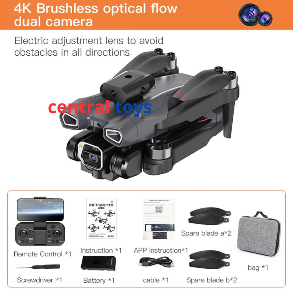 mini drone brushless dual camera 4K F823 optical flow obstacle avoid