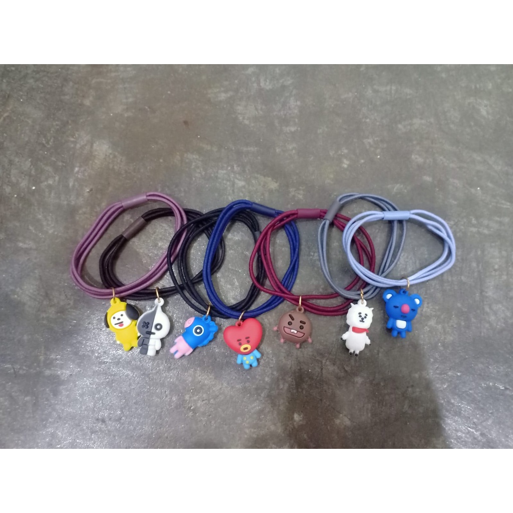 IKAT RAMBUT KARET MOTIF KARAKTER KARTUN LUCU / KARET GELANG BTS KOREA