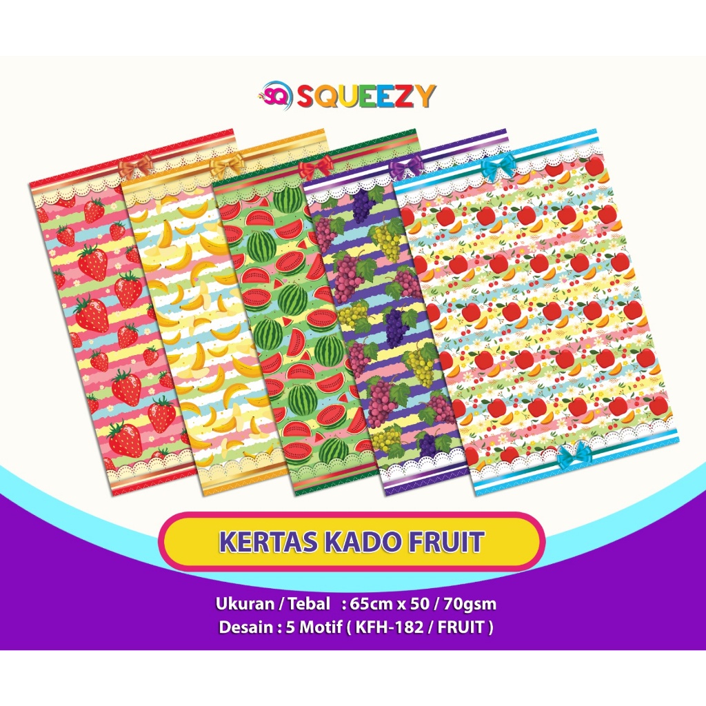 

10 PCS KERTAS KADO SQUEEZY FRUIT