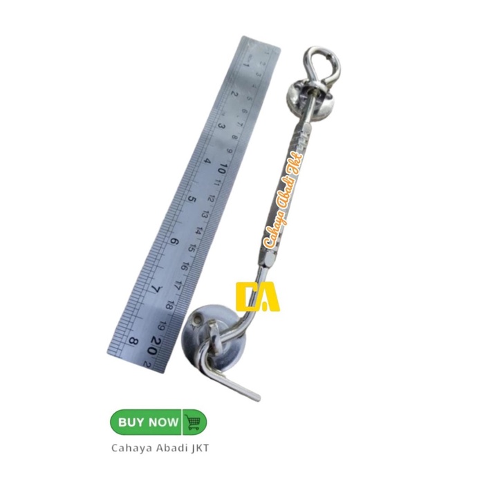 HAK ANGIN JENDELA TEBAL KODAI PUTIH 18CM STAINLESS