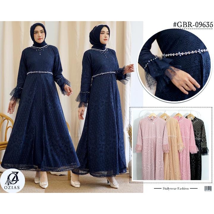 DRESS PESTA PREMIUM  BROKAT MONICA 09635 I Gamis Pesta Simple I Dress Remaja Muslimah