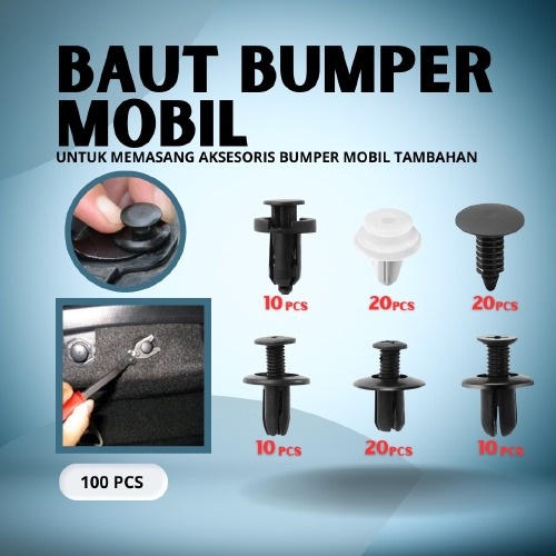 Klip Baut Bumper Mobil 100pcs Paku Rivet Clip Honda Toyota Universal Clip Kancing Kap Body Mobil Hon