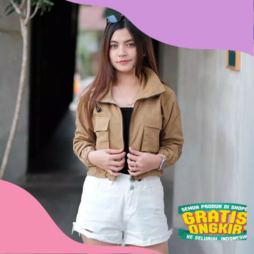 Sury Jaket Crope Wanita Trendy Kekinian / Jaket Crop Wanita / Jaket Wanita/ Spesial Best