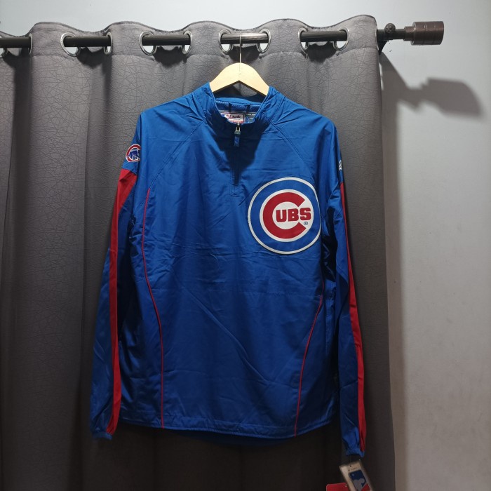 [MRN25] jaket Baseball MLB Majestic UBS half zipp original - 4XL