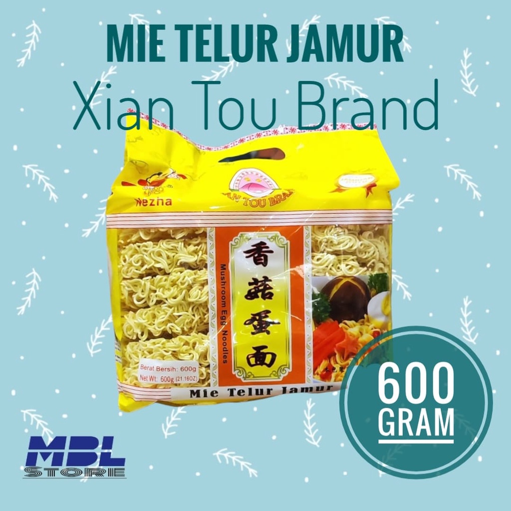 

Mie Telur Jamur Xian Tou / Mushroom Egg Noodles Xian Tou 600 Grm