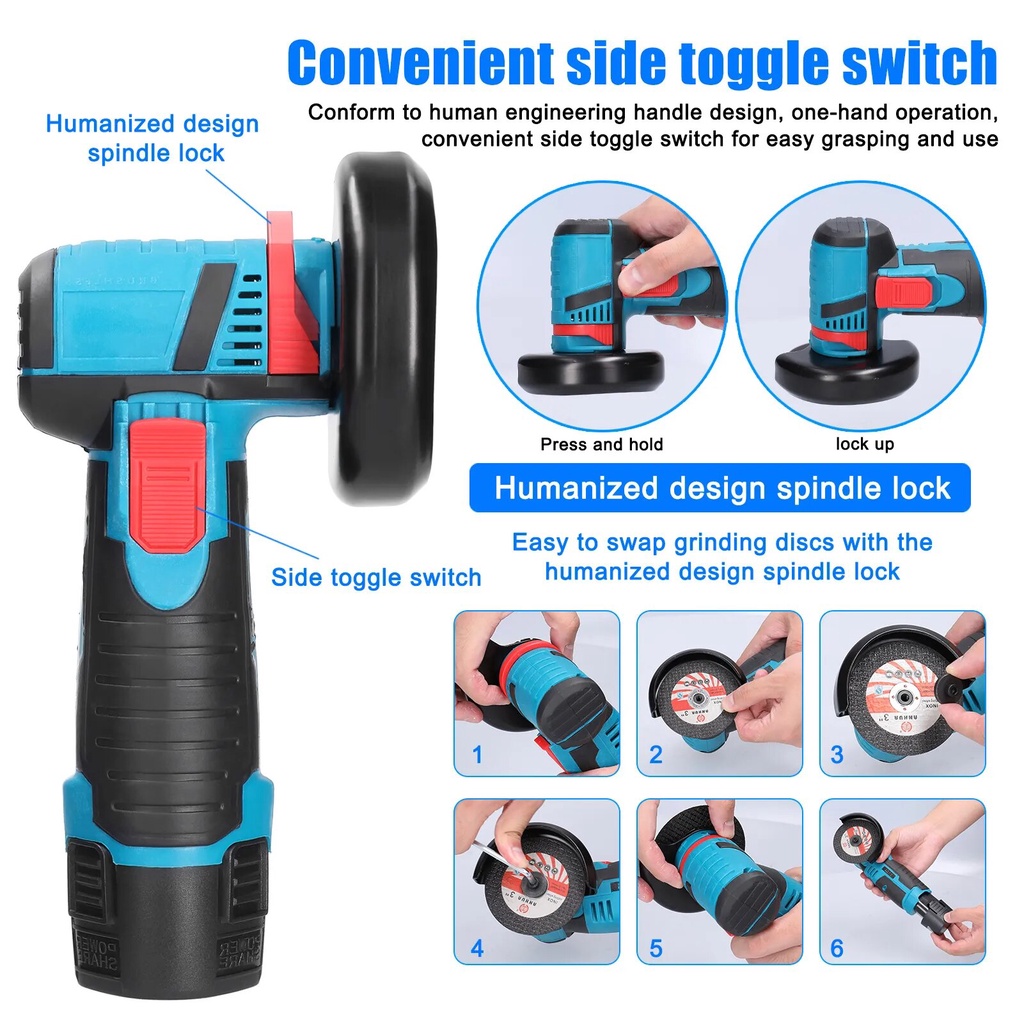 Lyn Cordless Mesin Gerinda Tangan Gerinda Cordless Elektrik Gerinda Baterai Portable Alat Pemotong