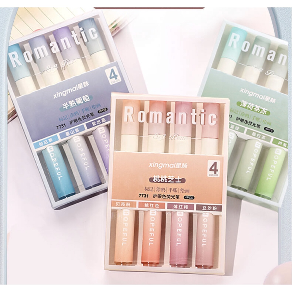 

1 SET ISI 4 HIGHLIGHTER WARNA PASTEL TERANG / 1 SET HIGHLIGHTER WARNA PASTEL TERANG FS