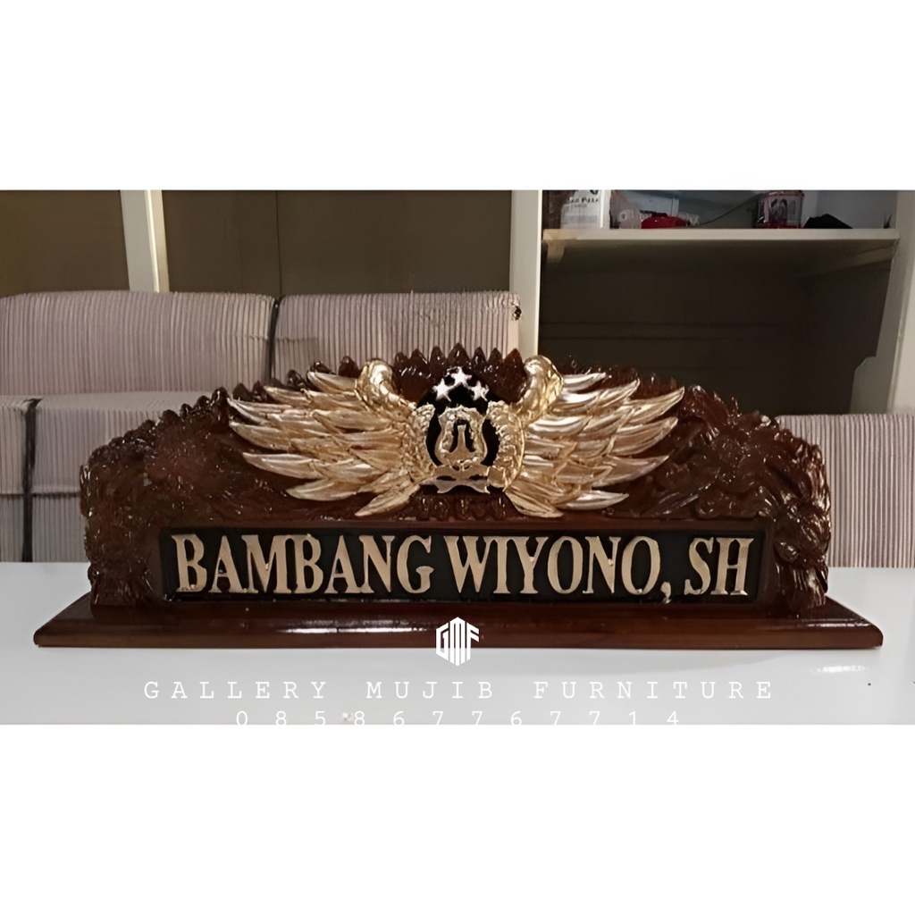 Papan Nama Meja Kantor Kuliah Kejaksaan Kayu Jati Jepara