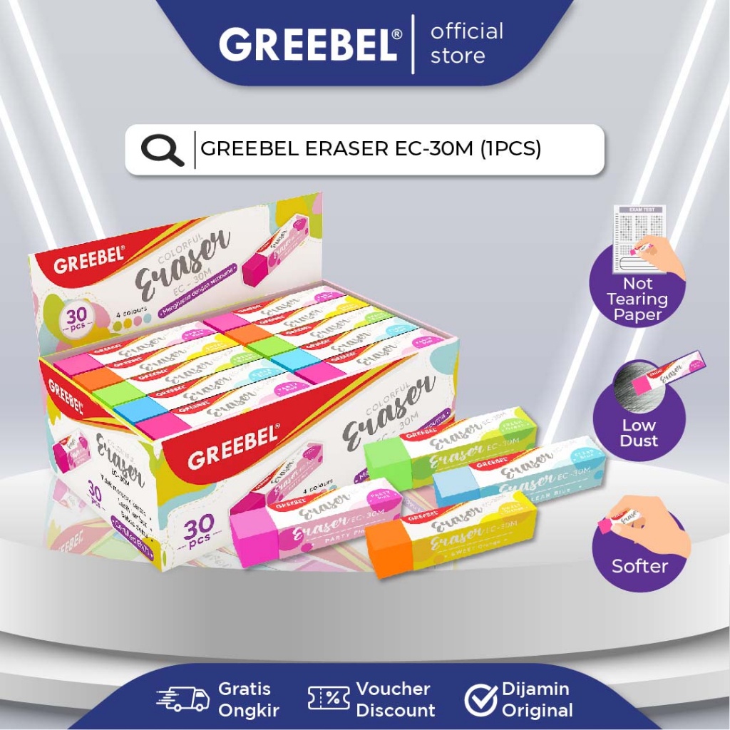

GREEBEL ERASER Penghapus Warna 1Pcs