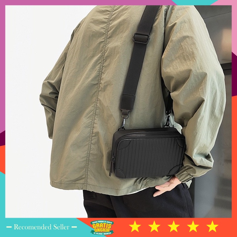 Tas Pria keren Casual BRanded Premium Murah Original kuat - LEATHER CONCEPT Tas Selempang Pria Kulit