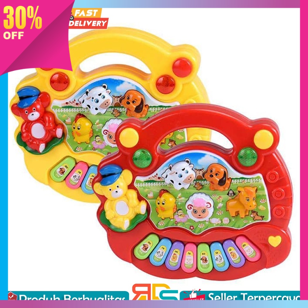 ⭐⭐⭐⭐⭐ Mainan Anak Murah Lucu Unik Barang Awet - Mainan Piano Anak Musik Animal Mainan Bayi - Warna R